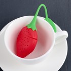 Ситечко для чая Доляна «Клубника», 5×19 см, красное - Фото 2