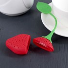 Ситечко для чая Доляна «Клубника», 5×19 см, красное - Фото 3