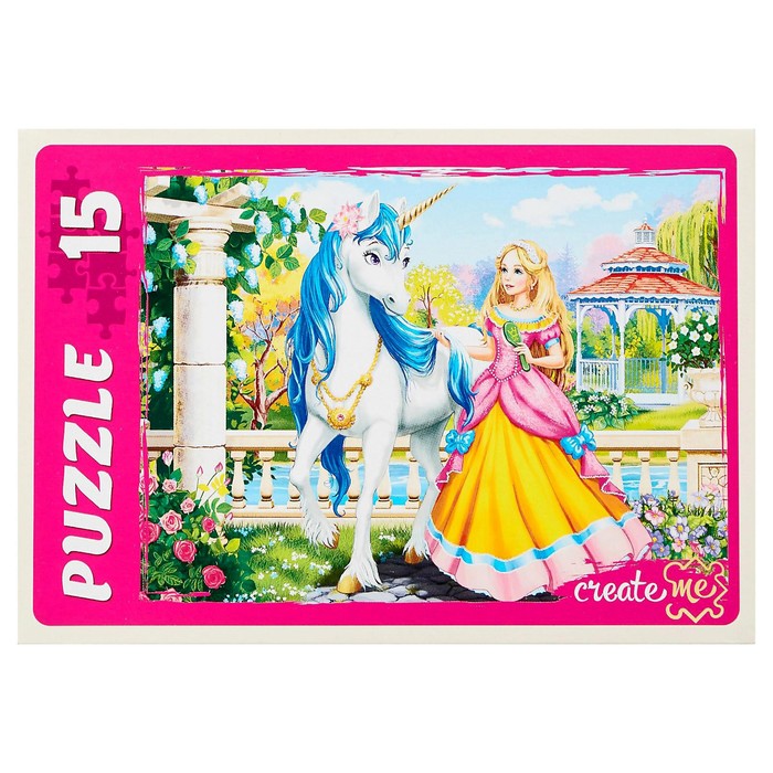 Макси-пазл «Красивая принцесса и Единорог», 15 элементов 46327