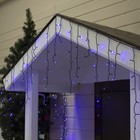 УЦЕНКА Гирлянда «Бахрома» 4×0.6 м, IP44, тёмная нить, 180 LED, свечение синее, 8 режимов, 220 В - Фото 6