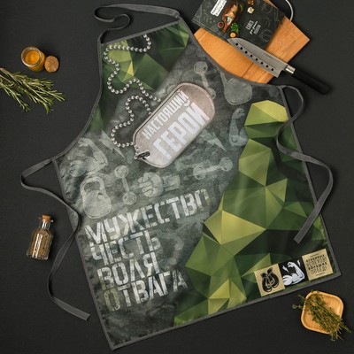 Фартук «100% мужик», 65×80 см,100% п/э, оксфорд 210 г/м²