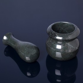 

Ступка с пестиком, 10х11 см (6х14 см), змеевик