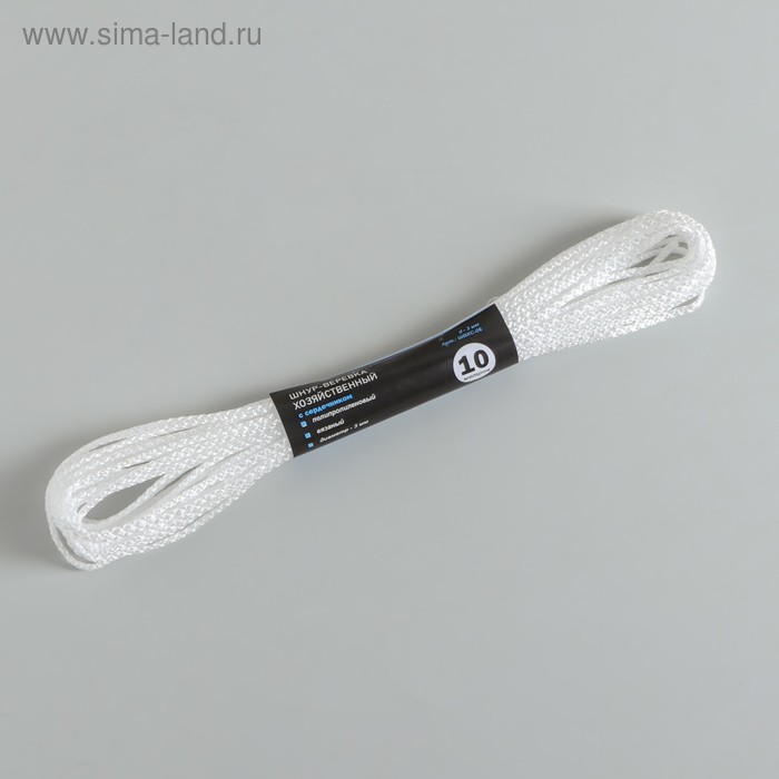Шнур-верёвка вязаный с сердечником ПП, d=3 мм, 10 м, цвет МИКС - Фото 1