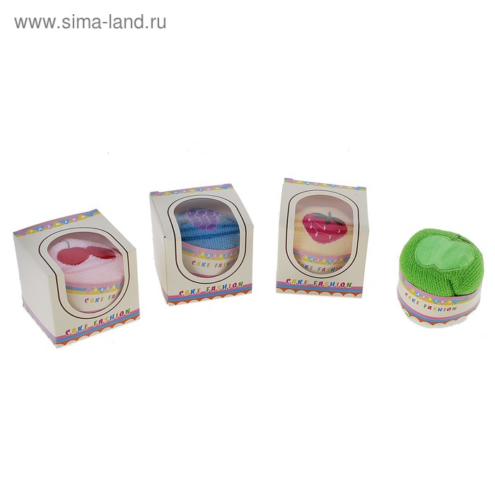 Сувенирное полотенце Кексик 25х25 см МИКС - Фото 1