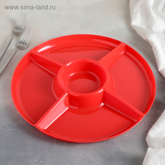 Менажница, 30 см, 5 ячеек, цвет МИКС - Фото 1