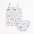 Комплект для девочки (майка, трусы), цвет серый/кошка, рост 128 см (34) - Фото 3