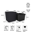 Кашпо RATO LOW, 2 предмета: внутренняя и наружная ёмкости, 37 и 64 л, цвет антрацит - Фото 2