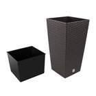 Кашпо RATO SQUARE, 2 предмета: внутренняя и наружная ёмкости, 14 и 35 л, цвет венге - Фото 2