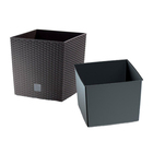 Кашпо RATO LOW, 2 предмета: внутренняя и наружная ёмкости, 11 и 15.8 л, цвет венге  (артикул 4734561)  большой выбор товаров оптом и в розницу по низким ценам с доставкой