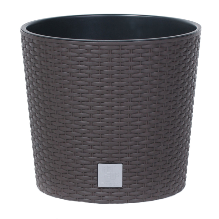 Кашпо RATO ROUND, 2 предмета: внутренняя и наружная ёмкости, 35 и 37,65 л, цвет венге