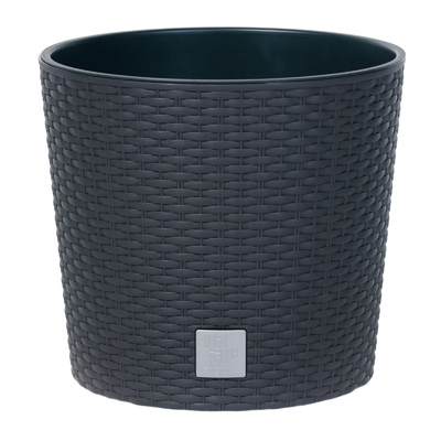 Кашпо RATO ROUND, 2 предмета: внутренняя и наружная ёмкости, 35 и 37,65 л, цвет антрацит