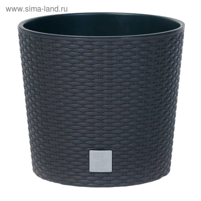 Кашпо RATO ROUND, 2 предмета: внутренняя и наружная ёмкости, 35 и 37,65 л, цвет антрацит