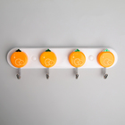 Вешалка настенная на 4 крючка «Апельсин», 25,5×7×2 см, цвет МИКС - Фото 1