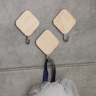 Крючки самоклеящиеся Доляна «Ромб», 3 шт., светлое дерево - Фото 2