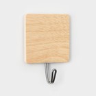 Крючки самоклеящиеся Доляна «Квадрат», 3 шт., светлое дерево - Фото 4