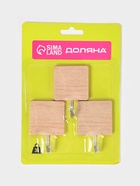 Крючки самоклеящиеся Доляна «Квадрат», 3 шт., светлое дерево - Фото 7