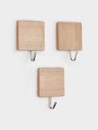 Крючки самоклеящиеся Доляна «Квадрат», 3 шт., светлое дерево 4587444