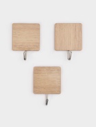 Крючки самоклеящиеся Доляна «Квадрат», 3 шт., светлое дерево 4587444