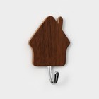 Крючки самоклеящиеся Доляна «Деревянные домики», 3 шт, цвет тёмное дерево - фото 7426003