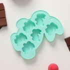 Форма для конфет и шоколада Доляна «Заяц», силикон, 15×11.5 см, 6 ячеек (3.8×3.5 см), бирюзовая - Фото 9