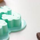 Форма для конфет и шоколада Доляна «Заяц», силикон, 15×11.5 см, 6 ячеек (3.8×3.5 см), бирюзовая - Фото 10