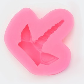 Молд для заливки «Единорог», силикон, 6.5?6.5 см, розовый (комплект 2 шт)