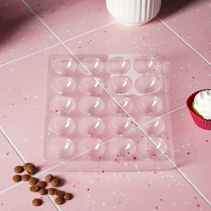 Форма для шоколада и конфет «Полусфера», 23,6×18,8 см, 20 ячеек (4×4×1,8 см) 4597575