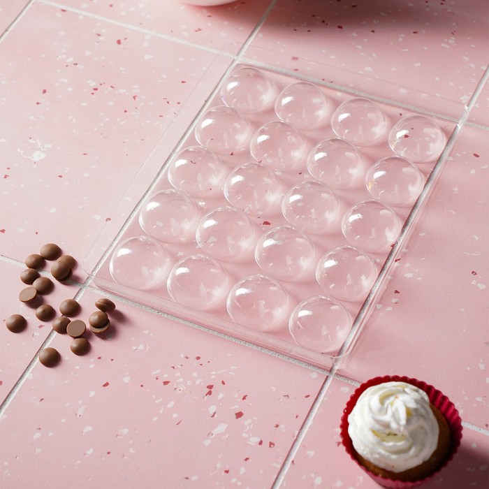 Форма для шоколада и конфет «Полусфера», 23,6×18,8 см, 20 ячеек (4×4×1,8 см) 4597575