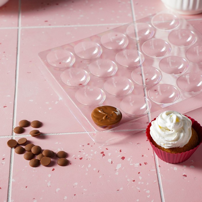 Форма для шоколада и конфет «Полусфера», 23,6×18,8 см, 20 ячеек (4×4×1,8 см) 4597575