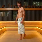 Полотенце для бани "Герой бани" мужской килт, 75х144 см, 100% хл, вафельное полотно - Фото 2