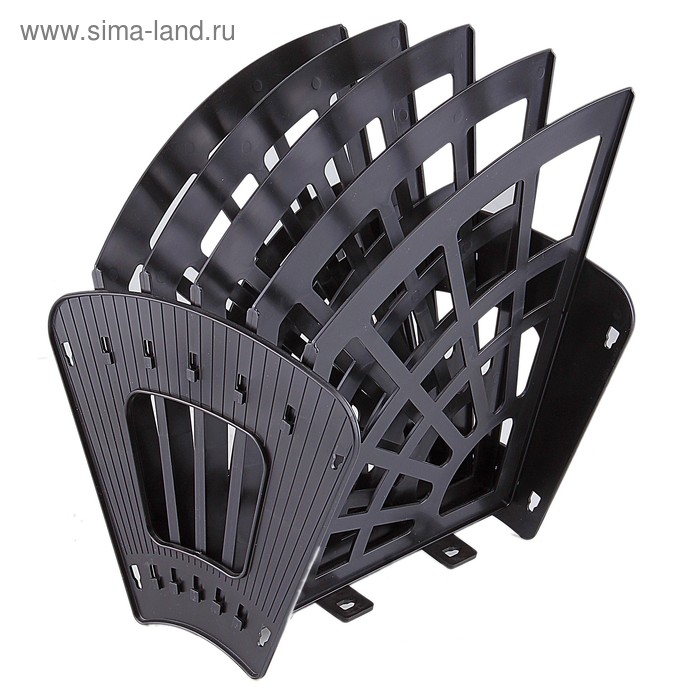 Лоток-веер Стамм "Эконом", 5 секций, 4 отделения, чёрный - Фото 1