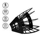 Лоток-веер Стамм "Эконом", 5 секций, 4 отделения, чёрный - Фото 2