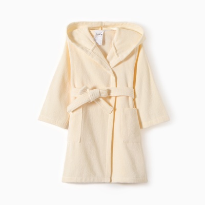 Халат махровый детский «Экономь и Я», размер 36, хлопок 100%, 340 г/м², молочный