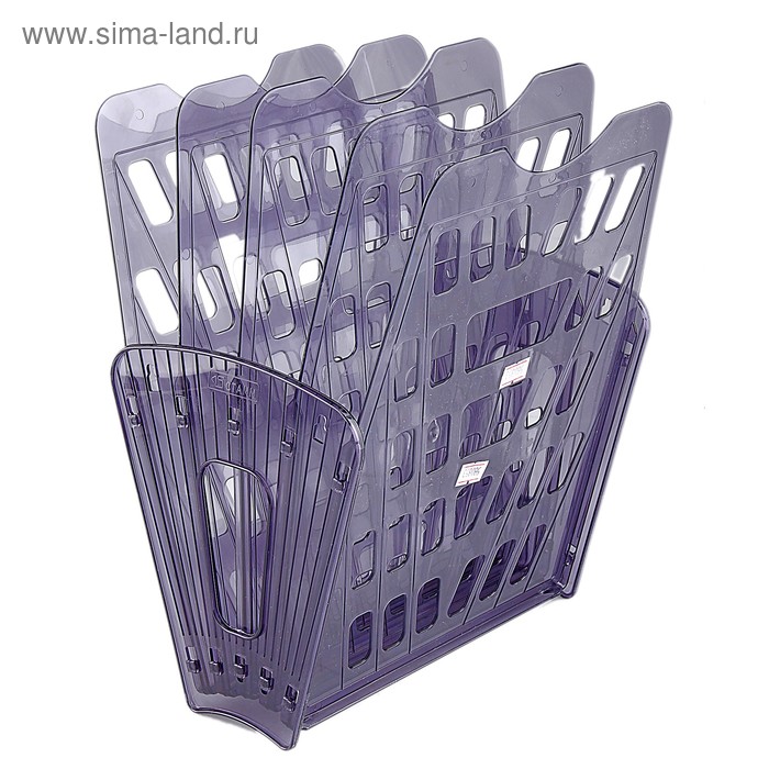 Лоток-веер 5 секций, 4 отделения, тонированный серый - Фото 1