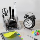 Подставка-органайзер для канцелярии Стамм «Каскад», тонированная серая - Фото 6