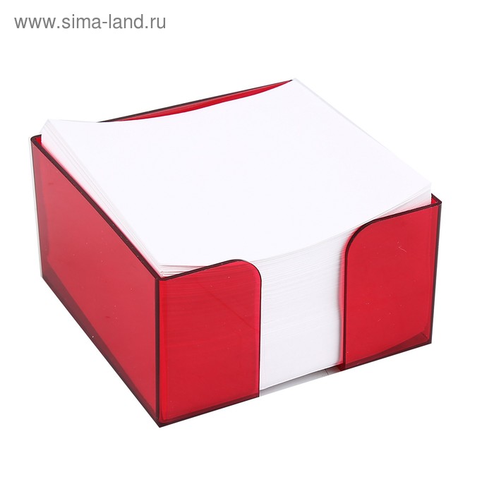 Блок бумаги для записей, в пластиковом боксе, 9 x 9 x 5 см, белый, 80 г/м2, бокс тонированный, «Сочный офис» - Фото 1