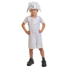 Карнавальный костюм «Зайчик белый», ткань-плюш, полукомбинезон, маска, рост 92-122 см - фото 320186421