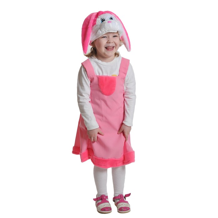 Карнавальный костюм «Зайка розовая», ткань-плюш, 3-6 лет, рост 92-122 см