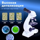 Микроскоп «Юный биолог», увеличение х80, х200, х450, с подсветкой - Фото 3