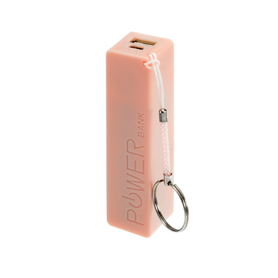 Внешний аккумулятор LuazON, 2200 мАч, USB, 1 А, крепление кольцо, розовый