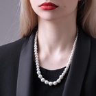 Бусы «Невеста» с жемчугом, бусины со стразами, шар № 4.6.8, белые, 45 см - Фото 5