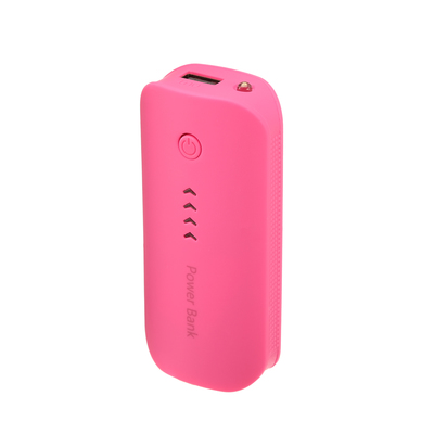 Внешний аккумулятор LuazON, 3600 мАч, USB, 1 А, индикатор зарядки, розовый