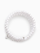 Браслет жемчуг «Невеста» бусины d=0.5, 4 ряда с пружинкой, белый - Фото 3