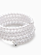 Браслет жемчуг «Невеста» бусины d=0.5, 4 ряда с пружинкой, белый - Фото 4