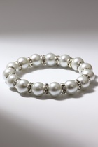 Браслет жемчуг «Невеста» со стразами, шар №10, цвет белый, d=5.5 см - Фото 1