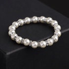 Браслет жемчуг «Невеста» со стразами, шар №10, цвет белый, d=5.5 см - Фото 4