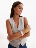 Браслет жемчуг «Невеста» бусины d=0,5, 3 ряда с пружинкой, цвет белый - Фото 2