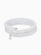 Браслет пружинка «Жемчуг. Невеста», d=5.5 см, бусина 5 мм, 3 ряда, белый - Фото 1