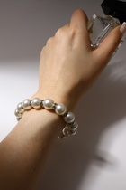 Браслет жемчуг «Невеста» со стразами, шар №12, цвет молочный, d=5.5 см - Фото 3