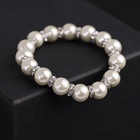 Браслет жемчуг «Невеста» со стразами, шар №12, цвет молочный, d=5.5 см - Фото 4